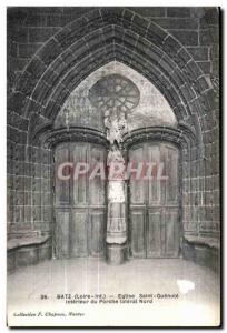 Old Postcard Batz Church of Saint Guenole Inerieur the North Side Porch