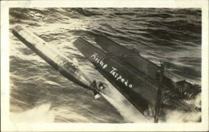 WWI Firing Torpedo From Naval Ship c1918 Real Photo Postcard