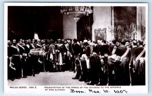 Presentation of Prince of Asturias to Officials by King Alfonso SPAIN Postcard