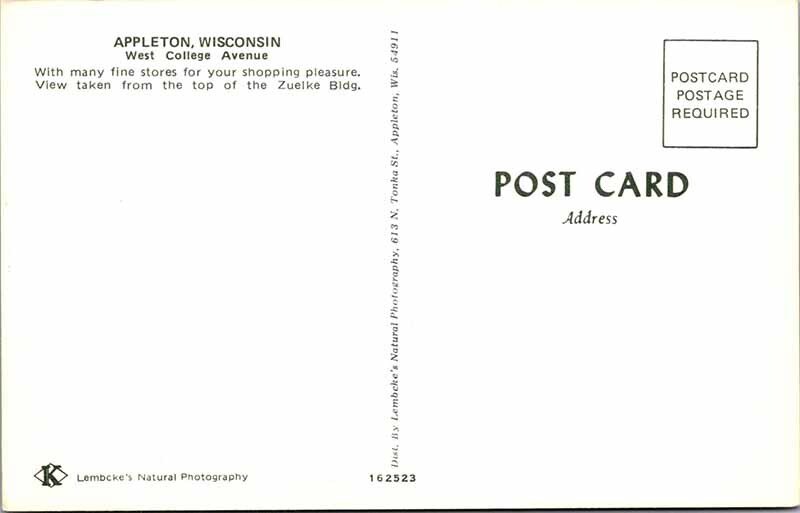 Postcard SHOPS SCENE Appleton Wisconsin WI AK3259