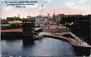 Windward Ave. The Lagoon & Miniature Railway Venice California Postcard C052