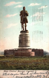 Vintage Postcard 1906 Moses Cleveland Monument Statue  Museum Cleveland Ohio OH
