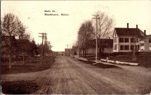 View Looking Up Main Street, Washburn ME c1915 Postcard R47