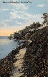 Superior Wisconsin Billings Park Waterfront Antique Postcard K69881