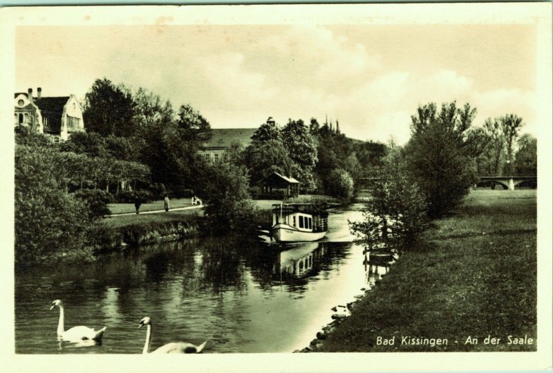 RPPC On the Saale Bad Kissingen Germany Real Photo Postcard