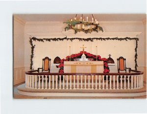 Postcard Christmas altar Grace Episcopal Church Yorktown Virginia USA
