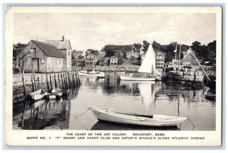 1936 Boat Canoe The Heart of Art Colony Rockport Massachusetts MA Postcard