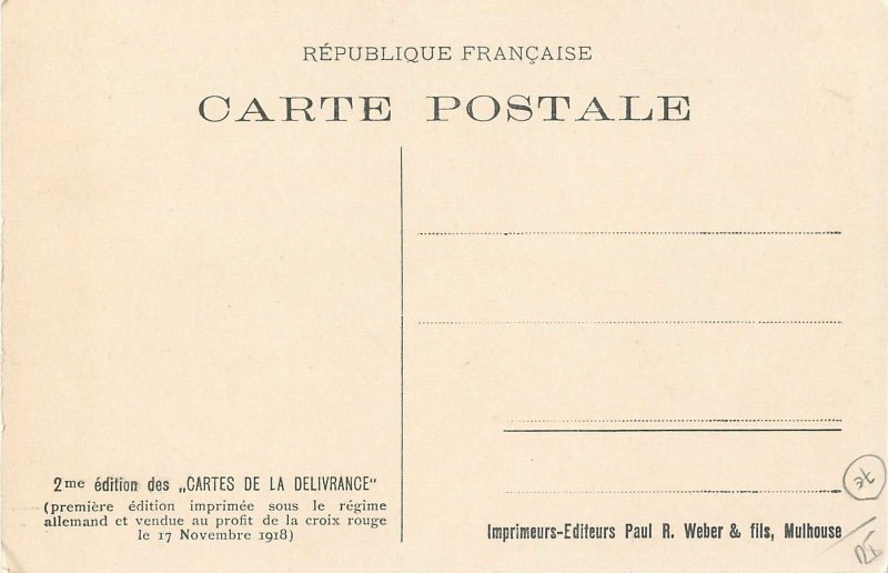 France Patriotic Flag Red Cross postcard artist Paul R. Weber 1918 