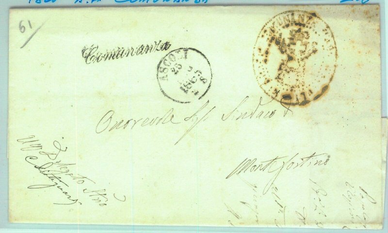 97443 - KINGDOM - POSTAL HISTORY - COMMUNITY ENVELOPE Ascoli 1865-