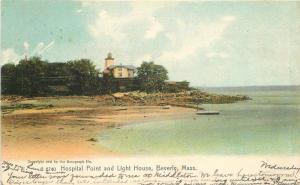 Beverly Massachusetts Hospital Point 1910 Lighthouse Rotograph undivided 9013