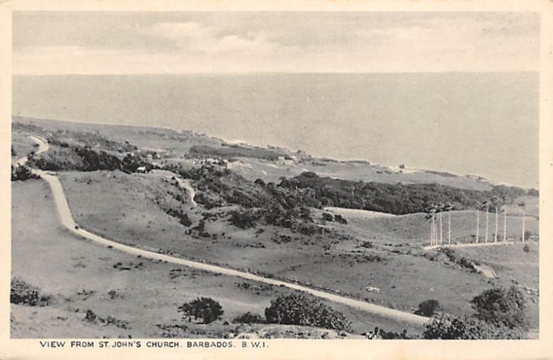 View From St. John's Church Barbados West Indies Unused 