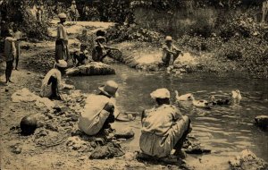 Haiti Les Laveuses Wash Women Indigenous Culture Vintage Postcard