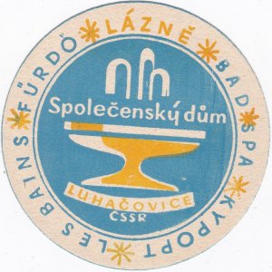 Czechoslovakia Luhacovice Lazne Bad Spa Vintage Luggage Label sk3255