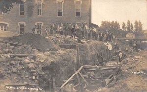 Work on Race Bridge, Knapp Real Photo People Working 1909 