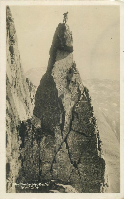 Climbing the Needle Great Gable alpinism vintage real photo postcard