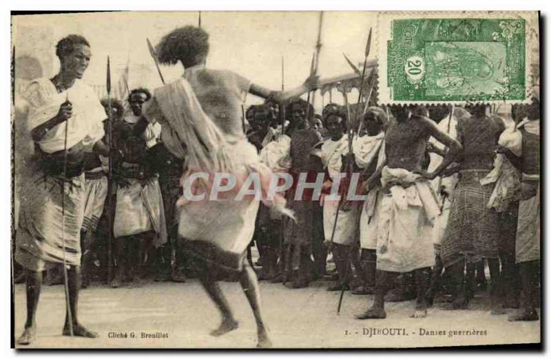 Old Postcard Djibouti Somalis Dances warlike TOP