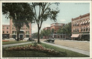 Burlington VT Corner of Mail & Paul c1910 Detroit Publishing Postcard