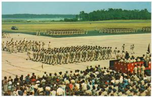 KESSLER AIR FORCE BASE BILOXI MISSISSIPPI TROOPS IN REVIEW VINTAGE POSTCARD (4)