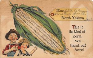 F35/ North Yakima Washington Postcard 1914 Corn Exaggeration Comic