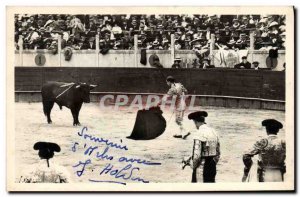 Old Postcard Bullfight Bullfight Beginning of work Muleta