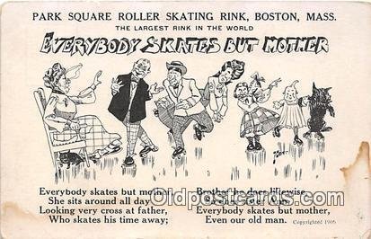 Park Square Roller Skating Rink Boston, Mass, USA Stain on front, paper on back 