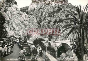 Postcard Moderne Menton - French-Italian Border Bridge St.Louis