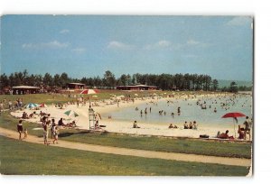 Georgia GA Vintage Postcard Ida Cason Gardens View of Robin Lake Bathing Beach