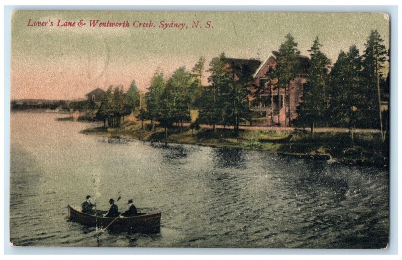 c1910 Lover's Lane & Wentworth Creek Sydney Nova Scotia Canada Antique Postcard