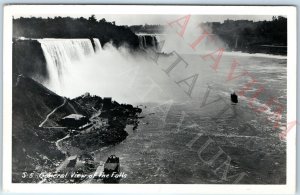 c1950s Niagara Falls RPPC Steamboat Steam Tour Ship Tourist Dock Birds Eye A164