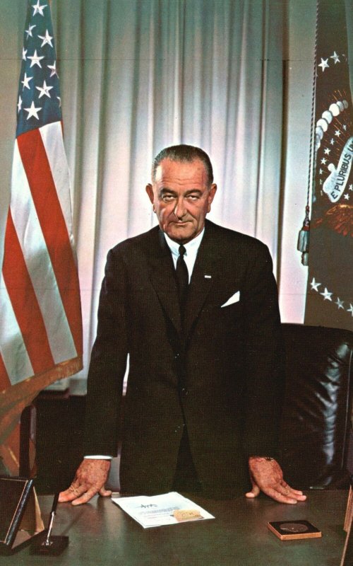 Vintage Postcard Portrait of Lyndon B. Johnson 36th President of United States