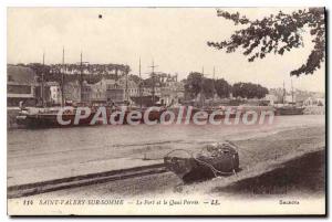Old Postcard Saint Valery sur Somme Port and Pier Perree