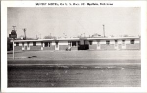1930s OGALLALA NEBRASKA SUNSET MOTEL HWY 30 Roadside Vintage POSTCARD JB2