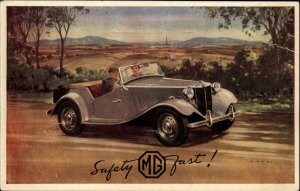 MG Auto Car Advertising Safety Fast! c1920s-30s Postcard