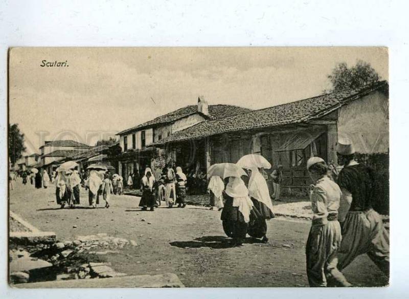 203056 ALBANIA SCUTARI street view Vintage postcard