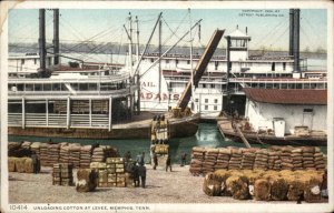 Memphis Tennessee TN Unloading Cotton Detroit Pub c1910 Vintage Postcard