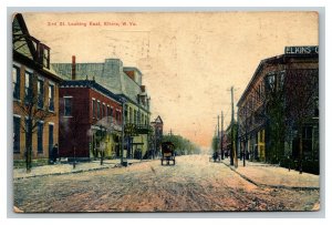 Vintage 1909 Postcard Horse & Buggy on 3rd Street Elkins West Virginia