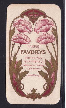 Crown Perfume Co - Parfum Favorys Pocket Calendar 1908/09