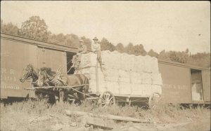 B&M Train Cars Horse Wagon Loaded Campton NH Cancel Plymouth in Message