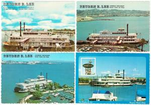 Newport Beach CA Reuben E Lee Riverboat Restaurant Lot of 3 Postcards 1970s