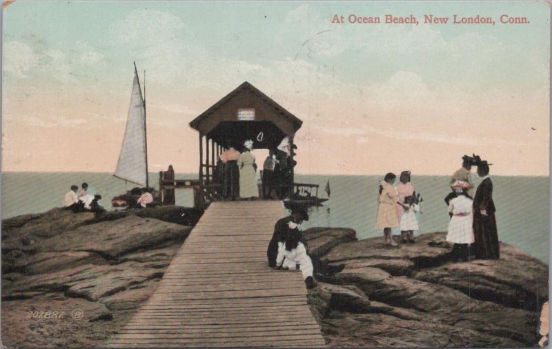 Postcard At Ocean Beach New London CT 1909