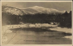 NORTH CONWAY NH Mt Washington & Saco River Old Real Photo Postcard