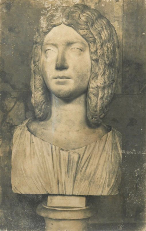 Anonymous person bust sculpture  Postcard