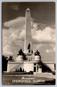 RPPC Lincoln Memorial Monument Springfield IL C1950s Postcard W12