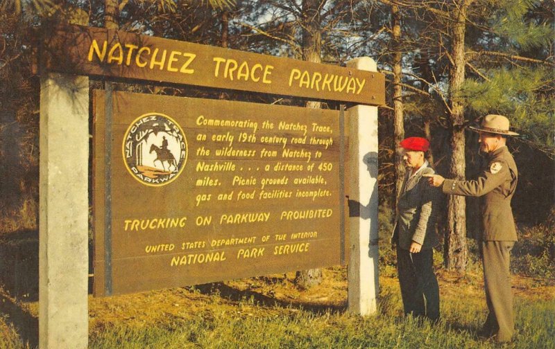 NATCHEZ TRACE PARKWAY National Park Ranger Mississippi c1950s Vintage Postcard