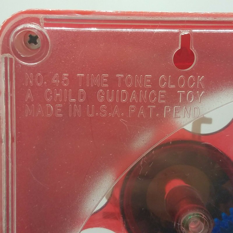 **RARE** Vintage Time Tone Clock Toy - Large Plastic - Child Guidance Toy Works!