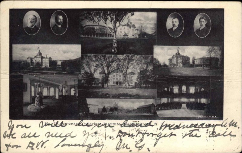 Hackettstown New Jersey NJ Multi View Collegiate Institute c1905 Postcard