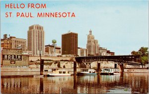 Hello from St. Paul Minnesota MN Skyline Booth Cold Storage Unused Postcard H1