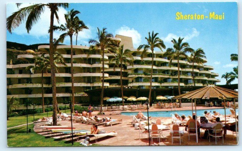 3 Postcards KAANAPALI, Hawaii HI ~ Aerial SHERATON-MAUI HOTEL Swimming Pool