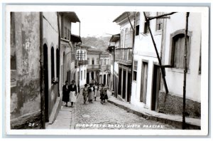 Ouro Preto Brazil Postcard Partial View Inclined Road c1940's RPPC Photo