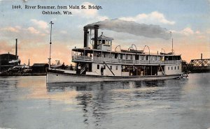 Main Saint Bridge River Steamer  - Oshkosh, Wisconsin WI